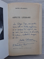 Matei Calinescu - Aspecte literare (cu autograful si dedicatia autorului pentru Edgar Papu)