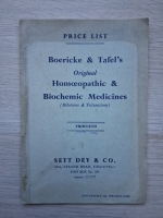 Price List. Boericke and Tafel's. Original homeopathic and biochemic medicines