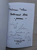 Mircea Micu - Testament liric (cu autograful autorului)