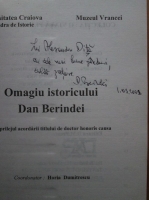 Horia Dumitrescu - Omagiu istoricului Dan Berindei (autograf Dan Berindei)