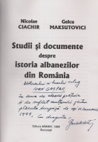 Nicolae Ciachir, Gelcu Maksutovici - Studii si documente despre istoria albanezilor din Romania (cu autograful autorului)