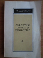 Anticariat: H. Sanielevici - Cercetari critice si filozofice