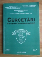 Revista Cercetari filosofico-psihologice (anul 1, nr. 1)