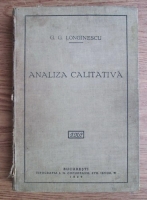 G. G. Longinescu - Analiza calitativa (1929)