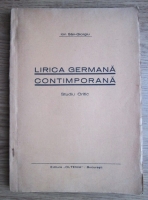 Anticariat: Ion San-Giorgiu - Lirica germana contimporana. Studiu critic (editie veche)