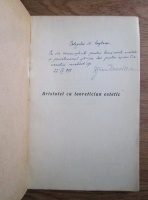 Raul Teodorescu - Aristotel ca teoretician estetic (cu autograful si dedicatia autorului, 1938)