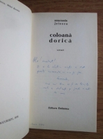 Smaranda Jelescu - Coloana dorica (cu autograful si dedicatia autorului)