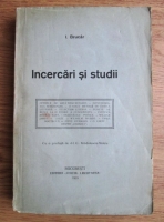 Iosif Brucar - Incercari si studii (1919)