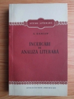 Anticariat: S. Damian - Incercari de analiza literara
