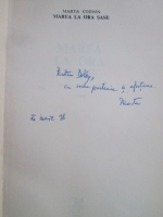 Marta Cozmin - Marea la ora sase (cu autograful autorului)