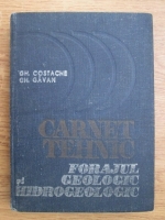 Gheorghe Costache, Gheorghe Gavan - Carnet tehnic. Forajul geologic si hidrologic