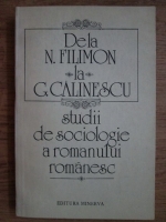 De la N. Filimon la G. Calinescu. Studii de sociologie a romanului romanesc