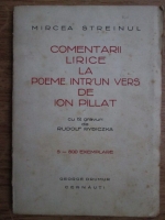 Mircea Streinul - Comentarii lirice la poeme intr-un vers de Ion Pilat